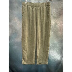 Patagonia Island Hemp Beach Pants Olive Green Wide Leg Trousers Womens Large